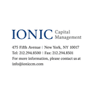 IONIC CAPITAL MANAGEMENT LLC